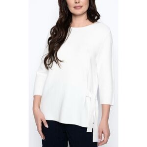 Picadilly Side Tie Rib Knit Top